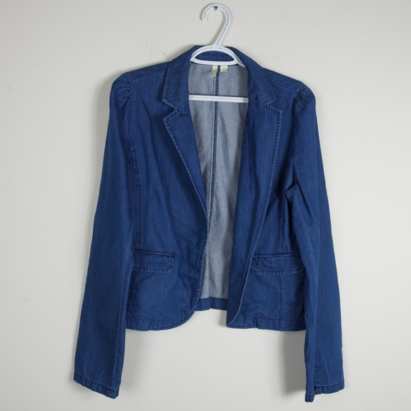 Frenchi Jackets & Blazers - Frenchi Jean Chambray Open Blazer Jacket XL